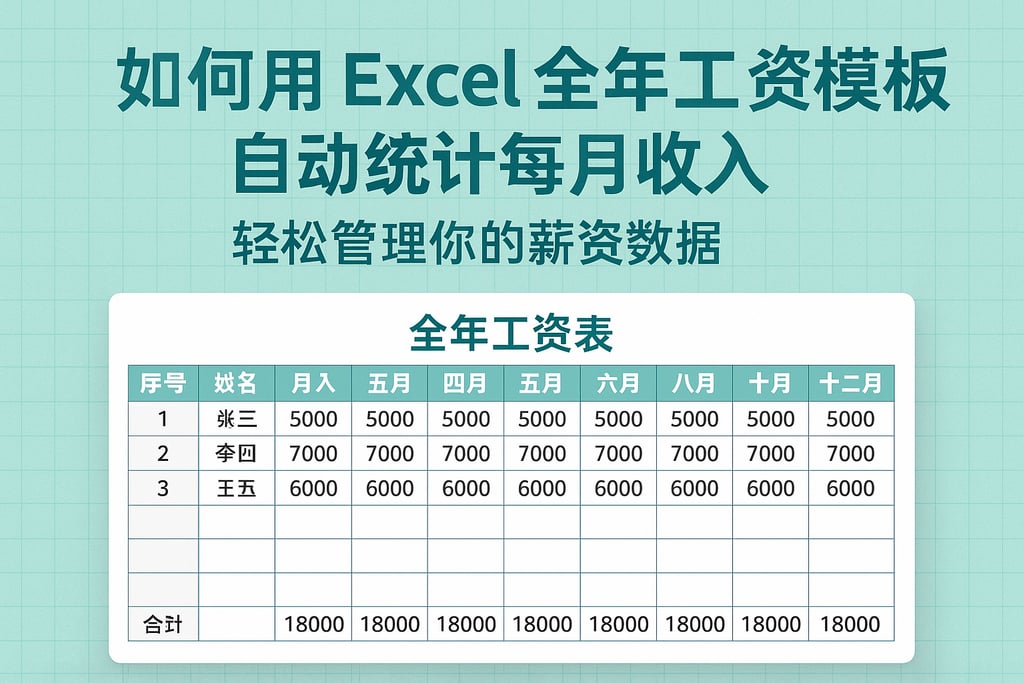 如何用Excel全年工资模板自动统计每月收入，轻松管理你的薪资数据