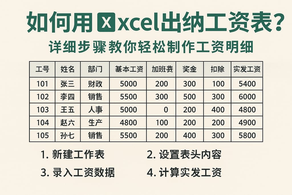 如何用Excel出纳工资表？详细步骤教你轻松制作工资明细