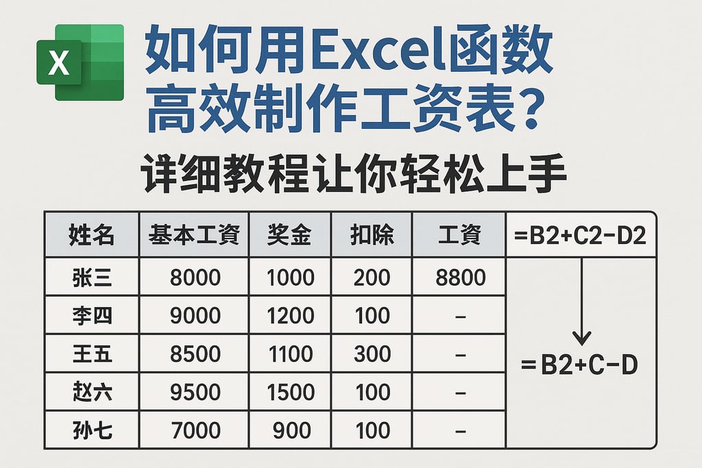 如何用Excel函数高效制作工资表？详细教程让你轻松上手