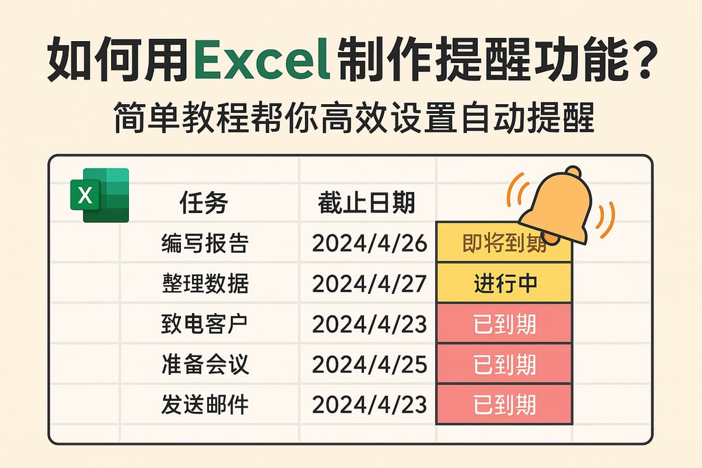 如何用Excel制作提醒功能？简单教程帮你高效设置自动提醒