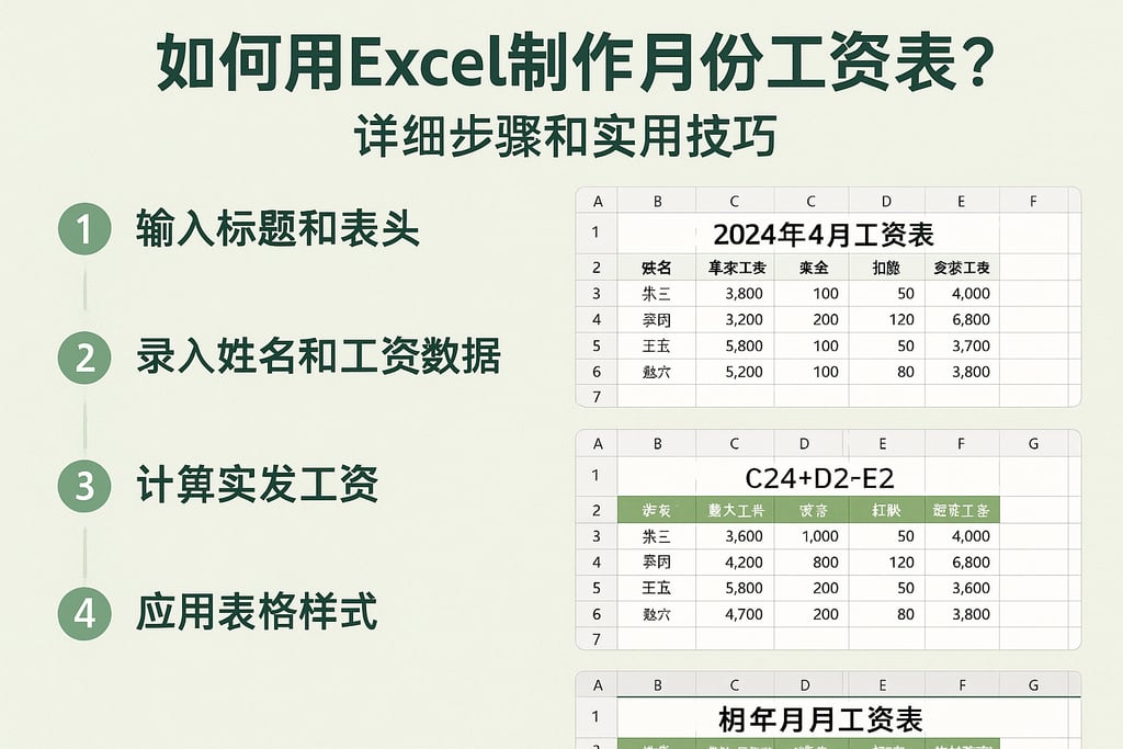 如何用Excel制作月份工资表？详细步骤和实用技巧