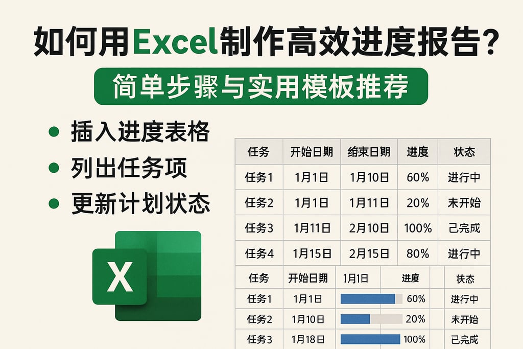 如何用Excel制作高效进度报告？简单步骤与实用模板推荐