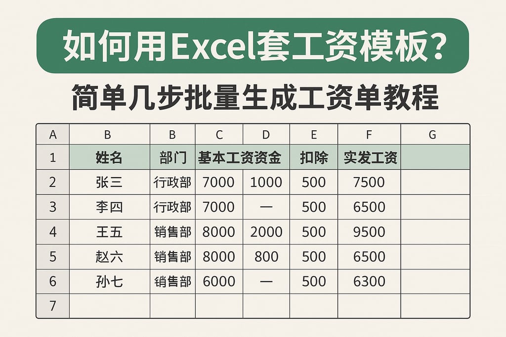 如何用Excel套工资模板？简单几步批量生成工资单教程