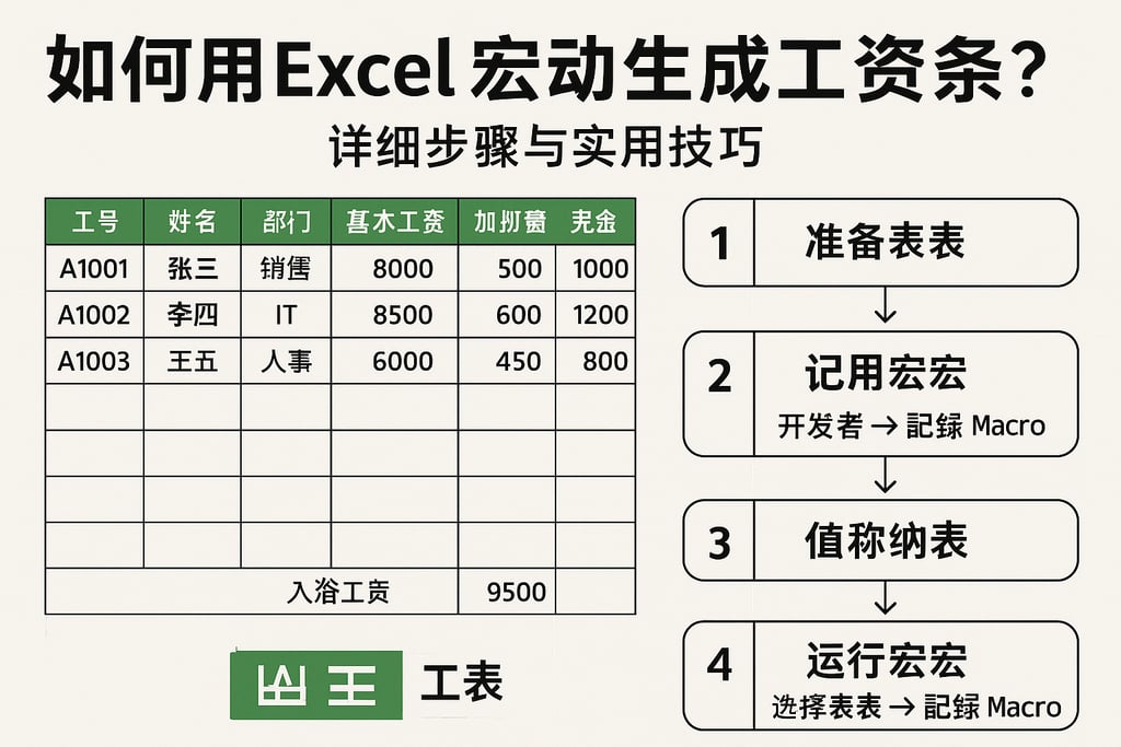 如何用Excel宏自动生成工资条？详细步骤与实用技巧