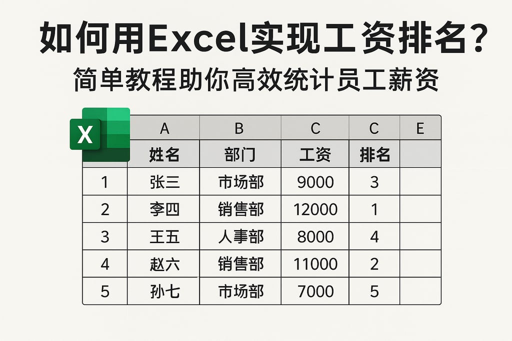 如何用Excel实现工资排名？简单教程助你高效统计员工薪资