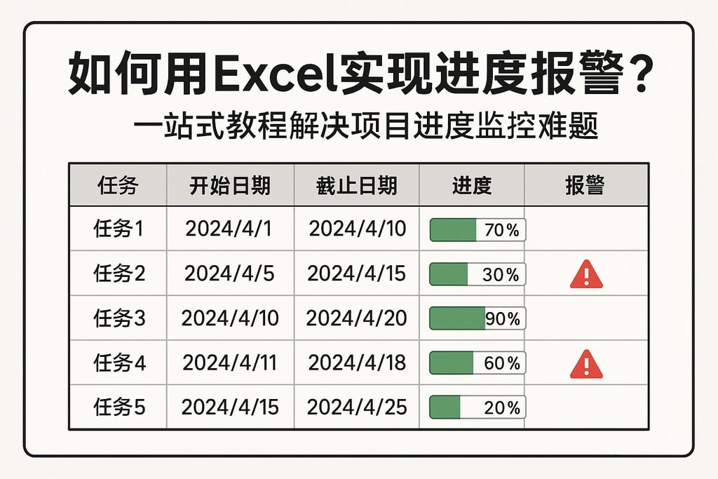 如何用Excel实现进度报警？一站式教程解决项目进度监控难题