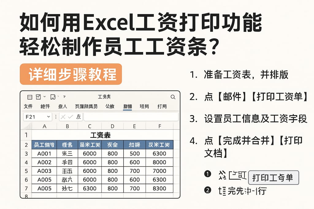 如何用Excel工资打印功能轻松制作员工工资条？详细步骤教程