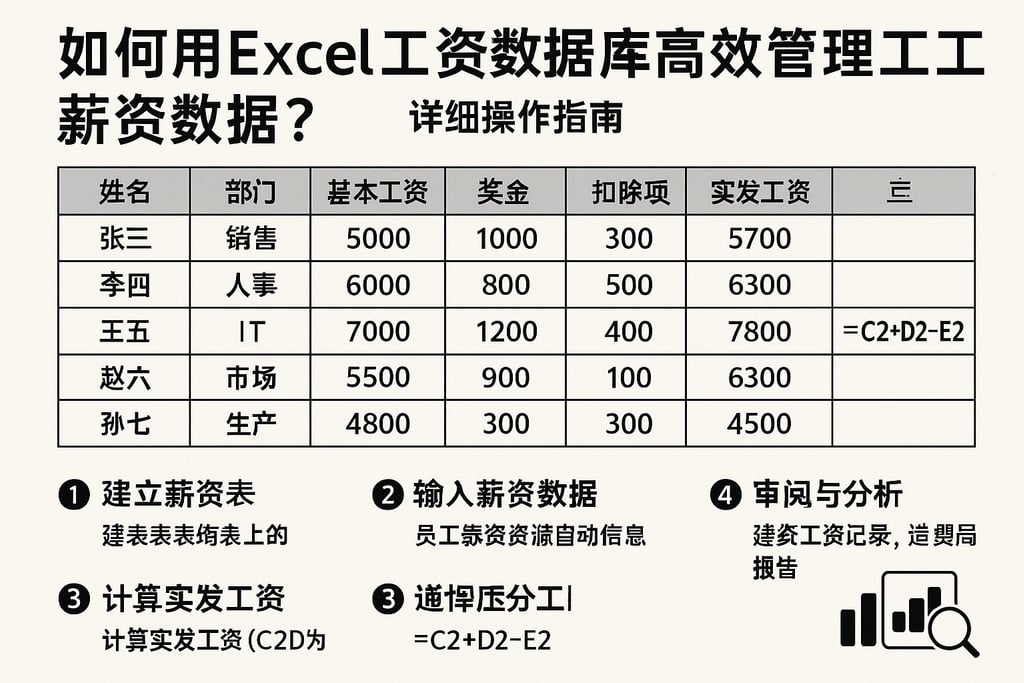 如何用Excel工资数据库高效管理员工薪资数据？详细操作指南