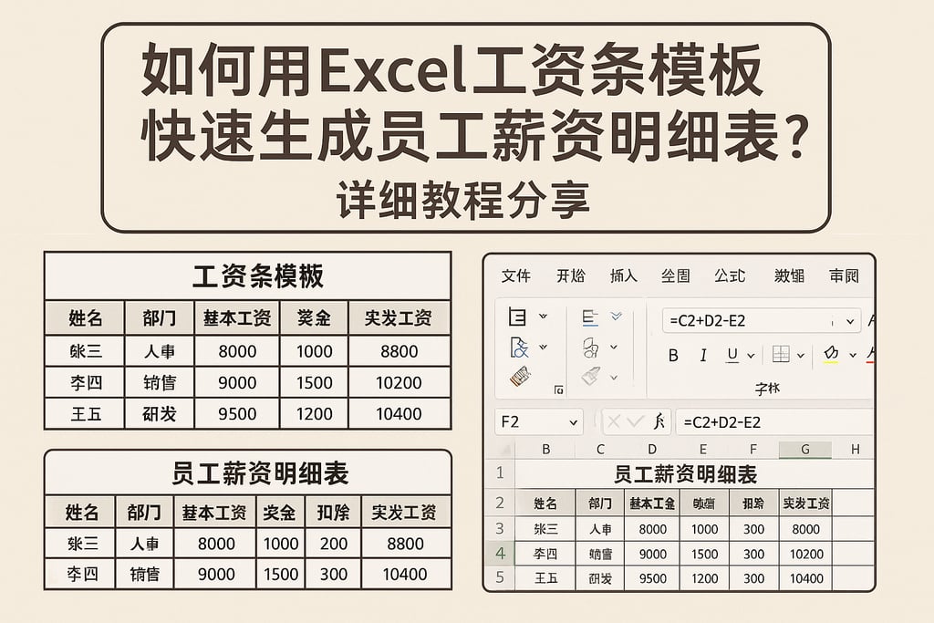 如何用Excel工资条模板快速生成员工薪资明细表？详细教程分享