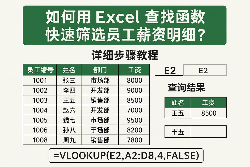 如何用Excel工资查找函数快速筛选员工薪资明细？详细步骤教程