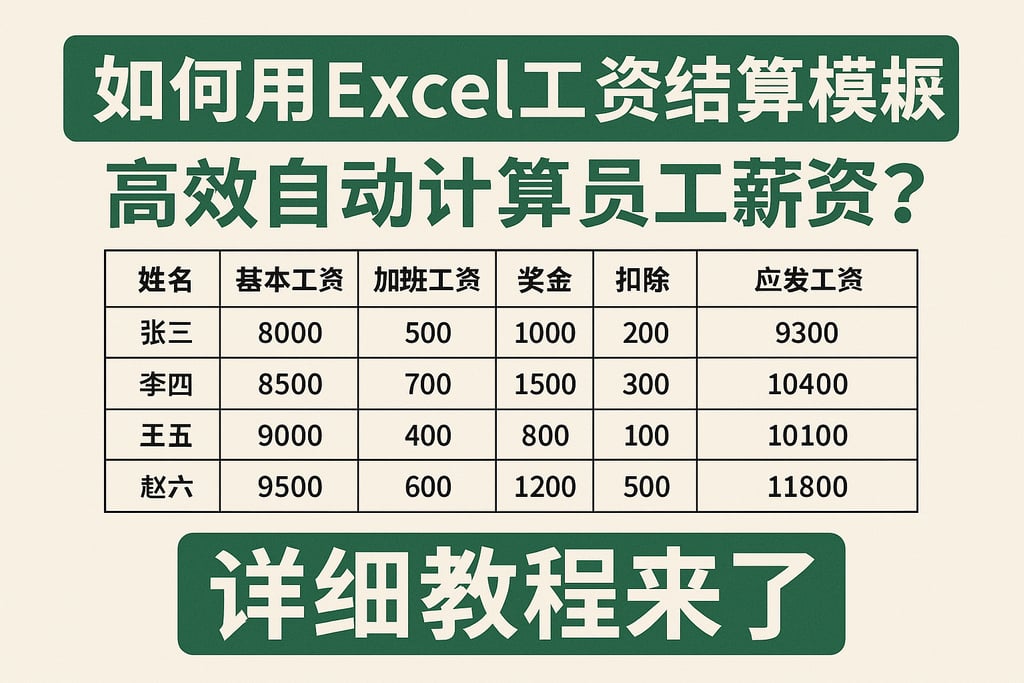 如何用Excel工资结算模板高效自动计算员工薪资？详细教程来了