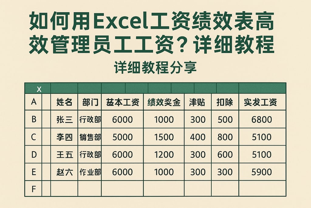 如何用Excel工资绩效表高效管理员工工资？详细教程分享