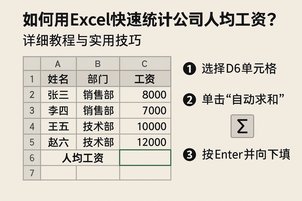 如何用Excel快速统计公司人均工资？详细教程与实用技巧