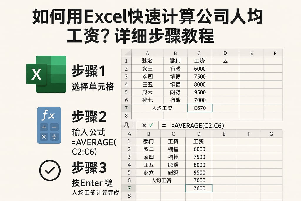 如何用Excel快速计算公司人均工资？详细步骤教程