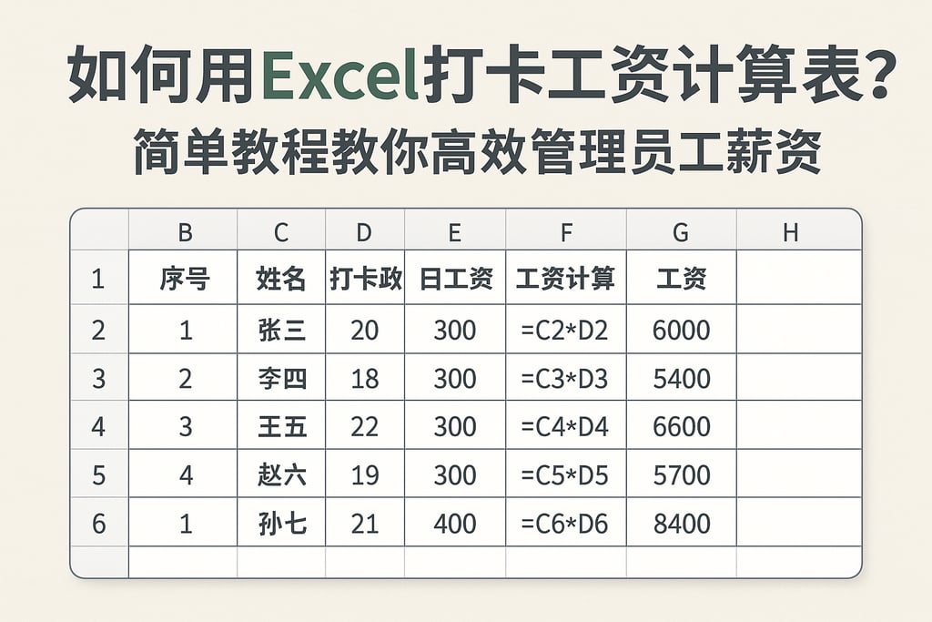 如何用Excel打卡工资计算表？简单教程教你高效管理员工薪资