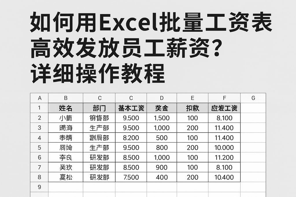 如何用Excel批量工资表高效发放员工薪资？详细操作教程