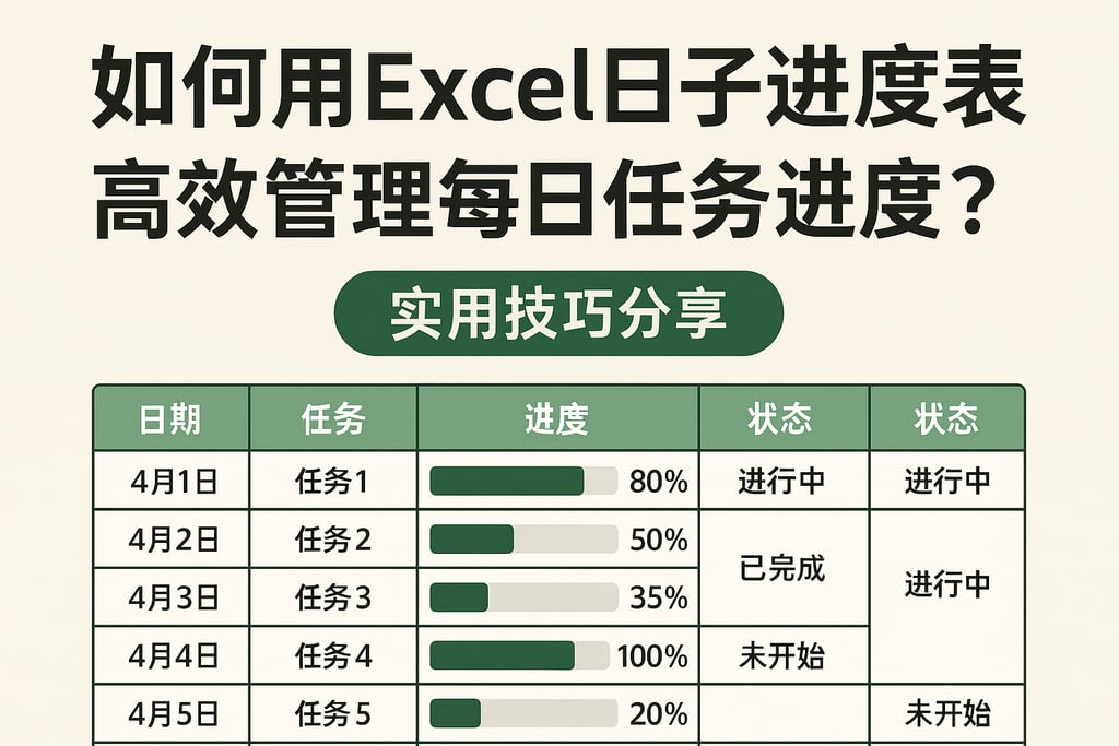 如何用Excel日子进度表高效管理每日任务进度？实用技巧分享