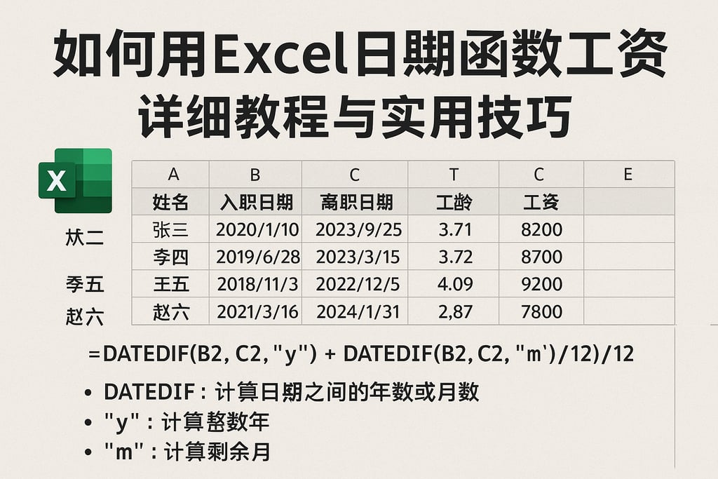 如何用Excel日期函数高效计算工资？详细教程与实用技巧