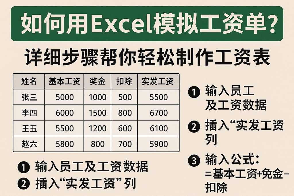 如何用Excel模拟工资单？详细步骤帮你轻松制作工资表