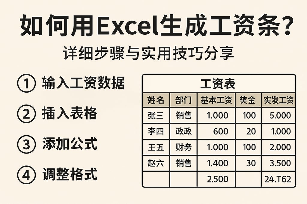如何用Excel生成工资条？详细步骤与实用技巧分享
