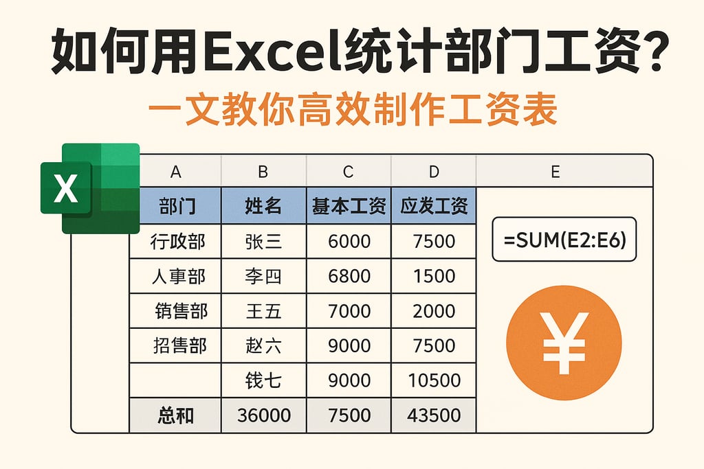 如何用Excel统计部门工资？一文教你高效制作工资表