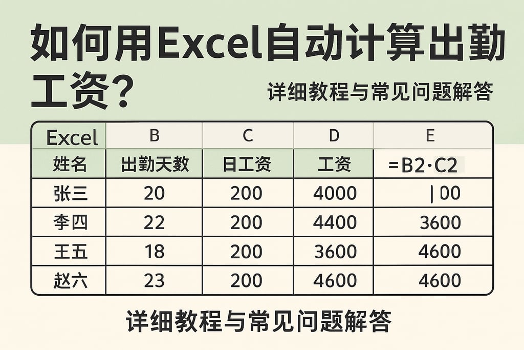 如何用Excel自动计算出勤工资？详细教程与常见问题解答