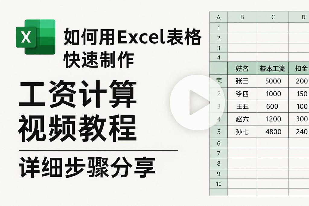 如何用Excel表格快速制作工资计算视频教程，详细步骤分享