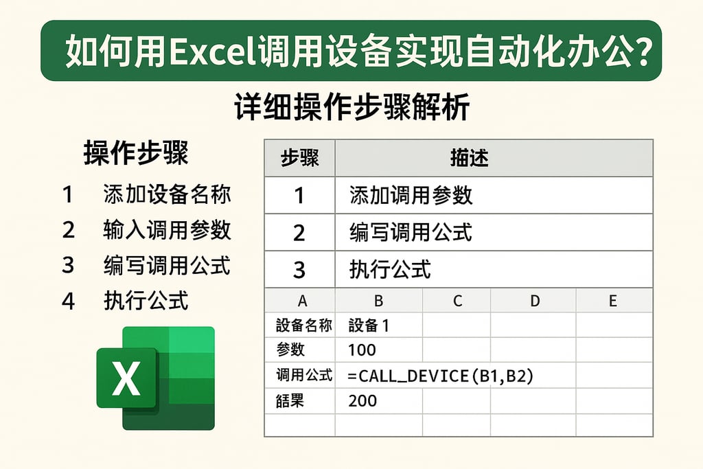 如何用Excel调用设备实现自动化办公？详细操作步骤解析