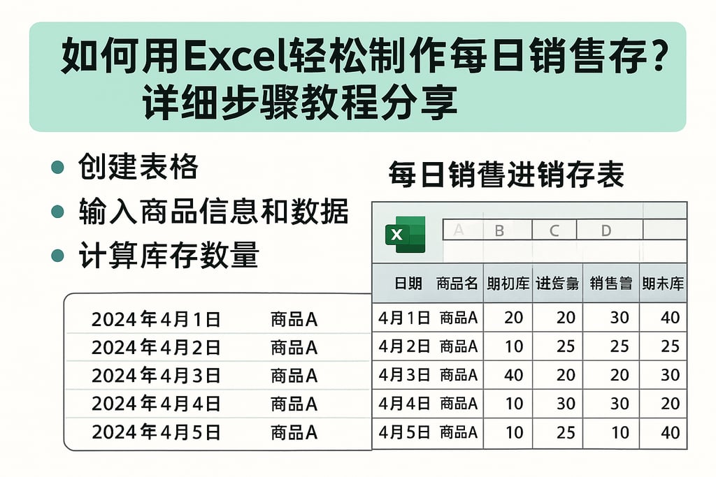 如何用Excel轻松制作每日销售进销存表？详细步骤教程分享
