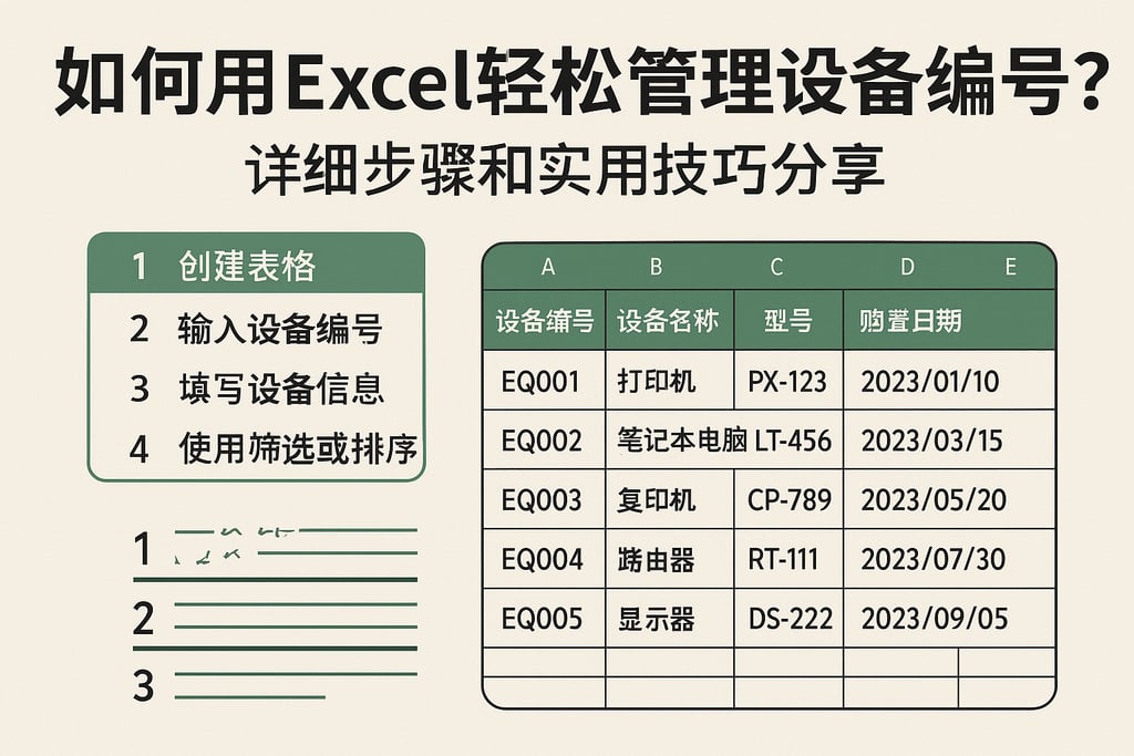 如何用Excel轻松管理设备编号？详细步骤和实用技巧分享