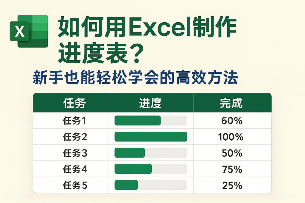 如何用Excel进度制作表？新手也能轻松学会的高效方法