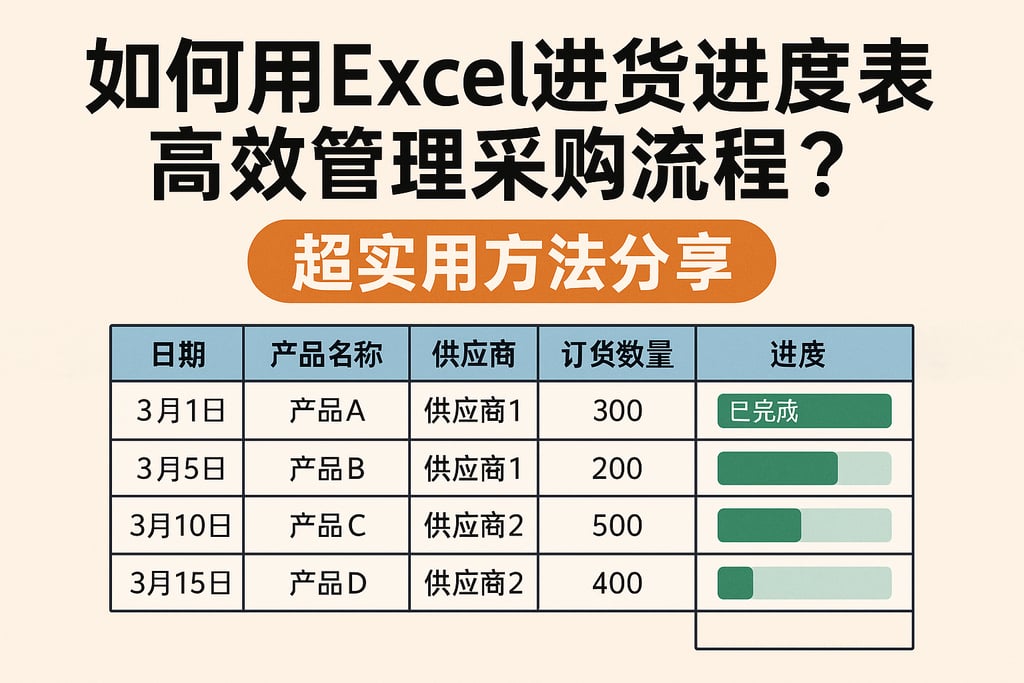如何用Excel进货进度表高效管理采购流程？超实用方法分享