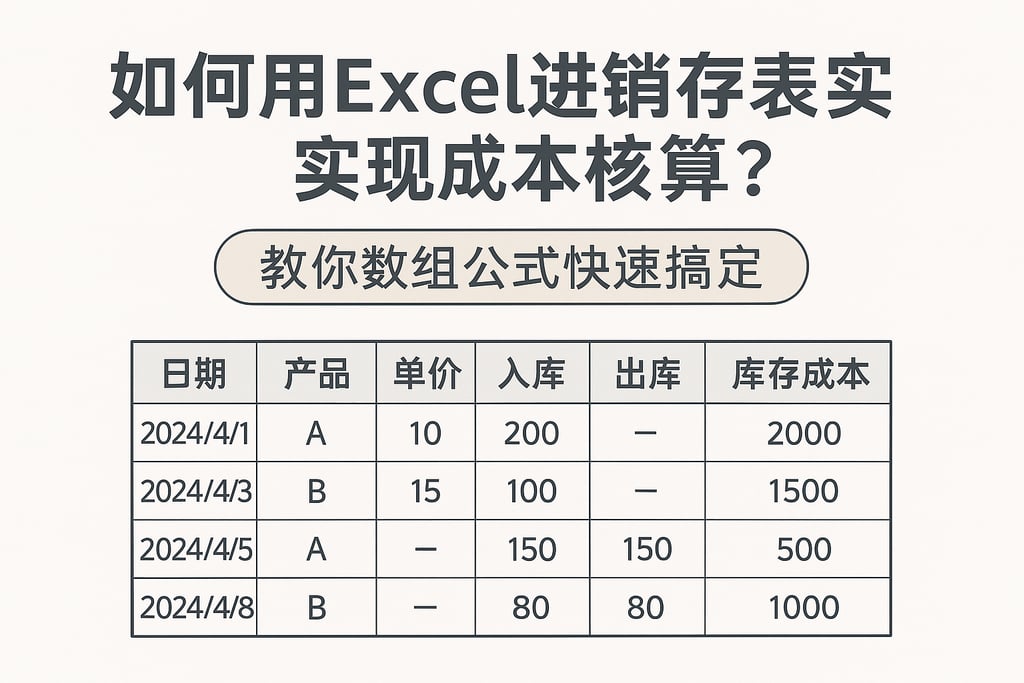 如何用Excel进销存表实现成本核算？教你数组公式快速搞定