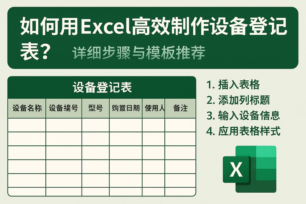 如何用Excel高效制作设备登记表？详细步骤与模板推荐