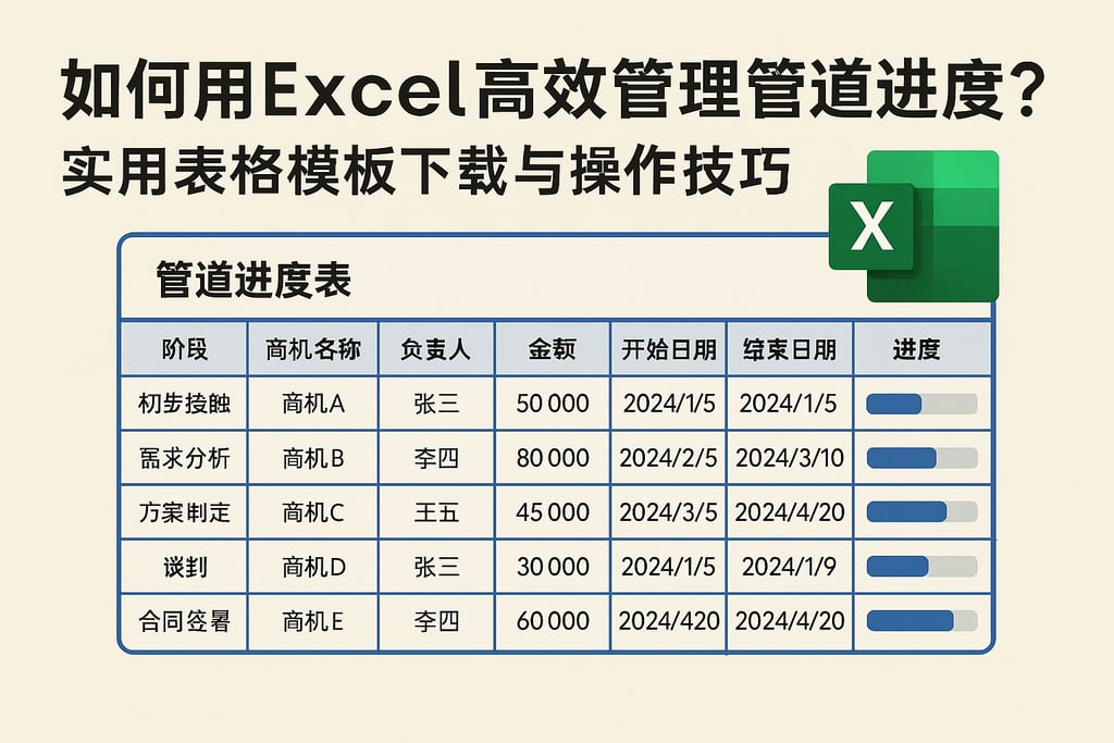如何用Excel高效管理管道进度？实用表格模板下载与操作技巧