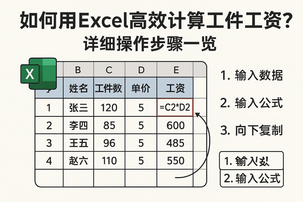 如何用Excel高效计算工件工资？详细操作步骤一览