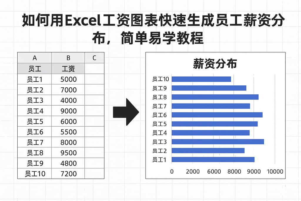 如何用excel工资图表快速生成员工薪资分布，简单易学教程