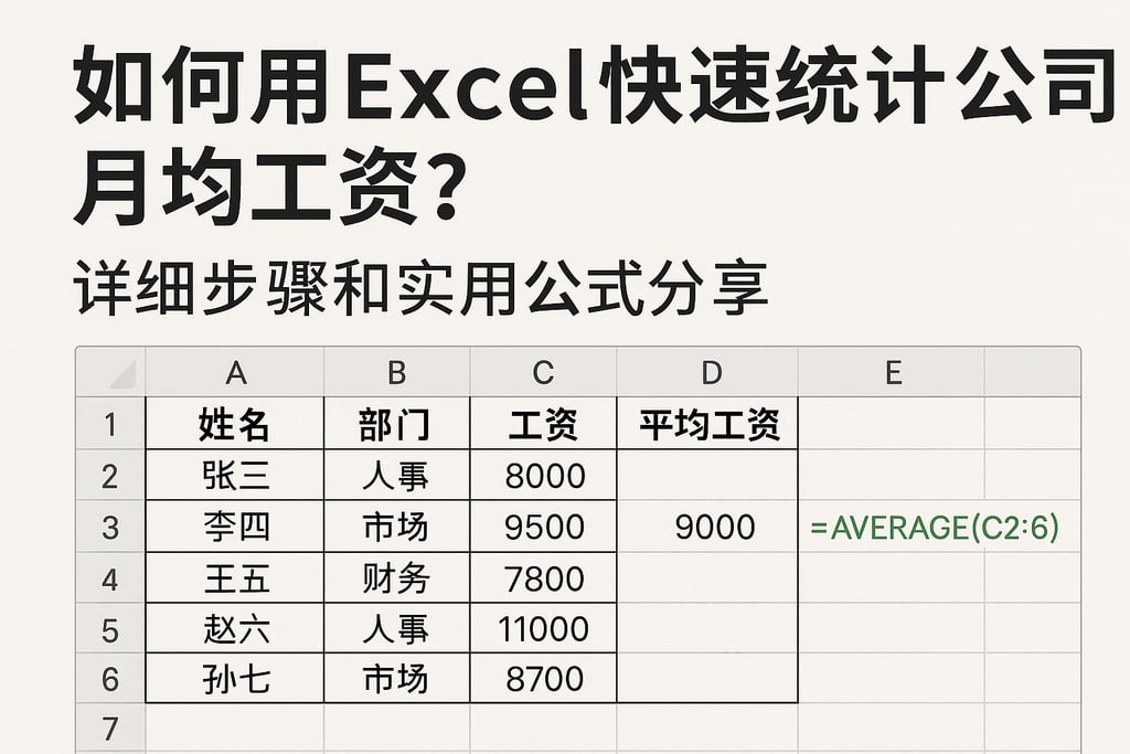 如何用excel快速统计公司月均工资？详细步骤和实用公式分享