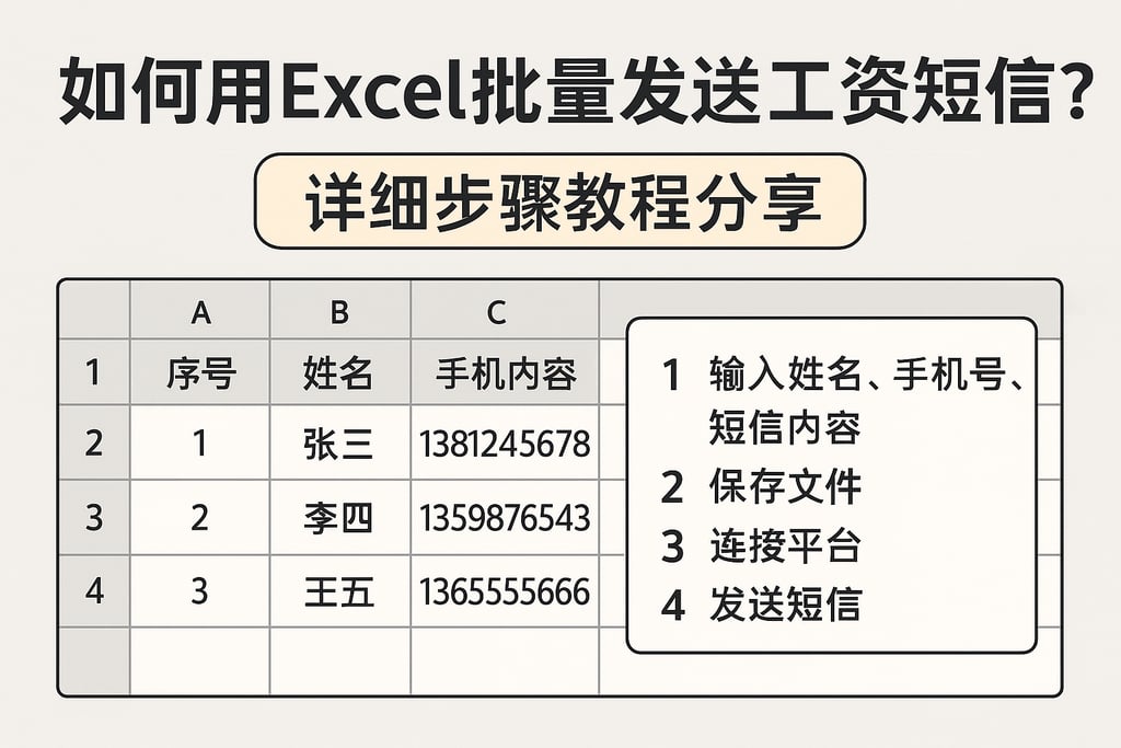 如何用excel批量发送工资短信？详细步骤教程分享