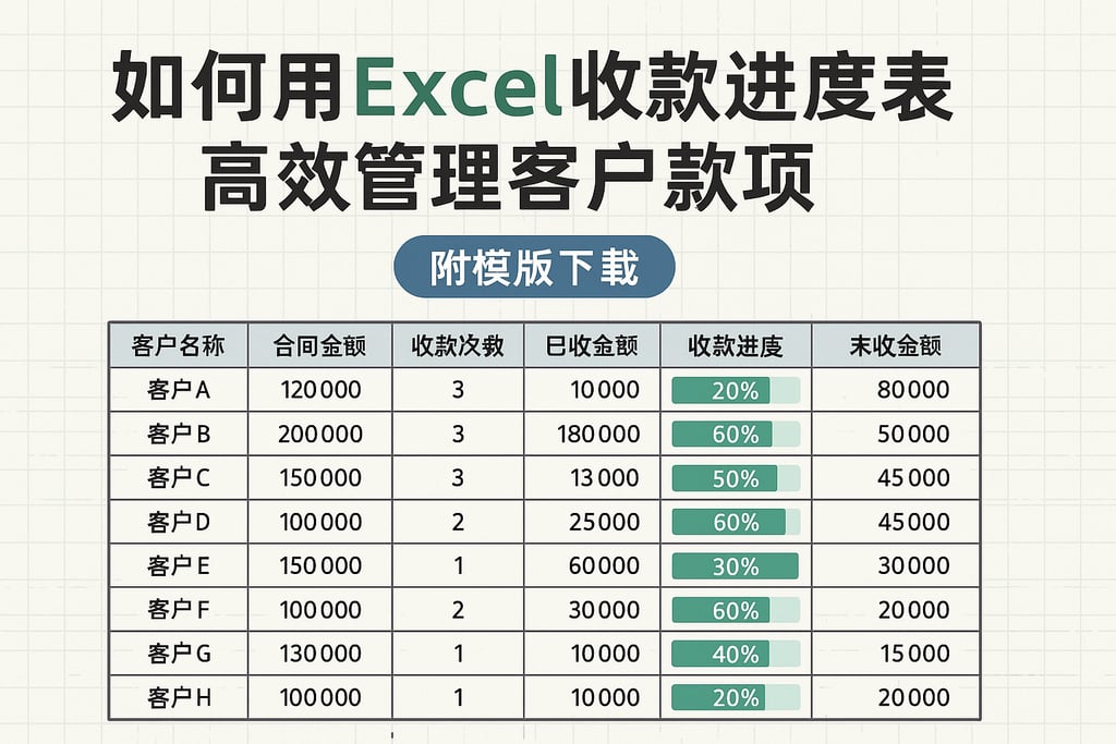 如何用excel收款进度表高效管理客户款项，附模板下载