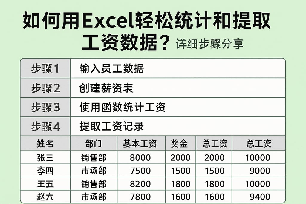 如何用excel轻松统计和提取工资数据？详细步骤分享