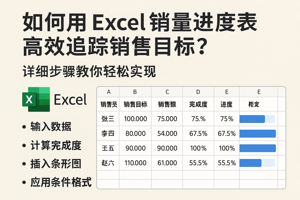 如何用excel销量进度表高效追踪销售目标？详细步骤教你轻松实现