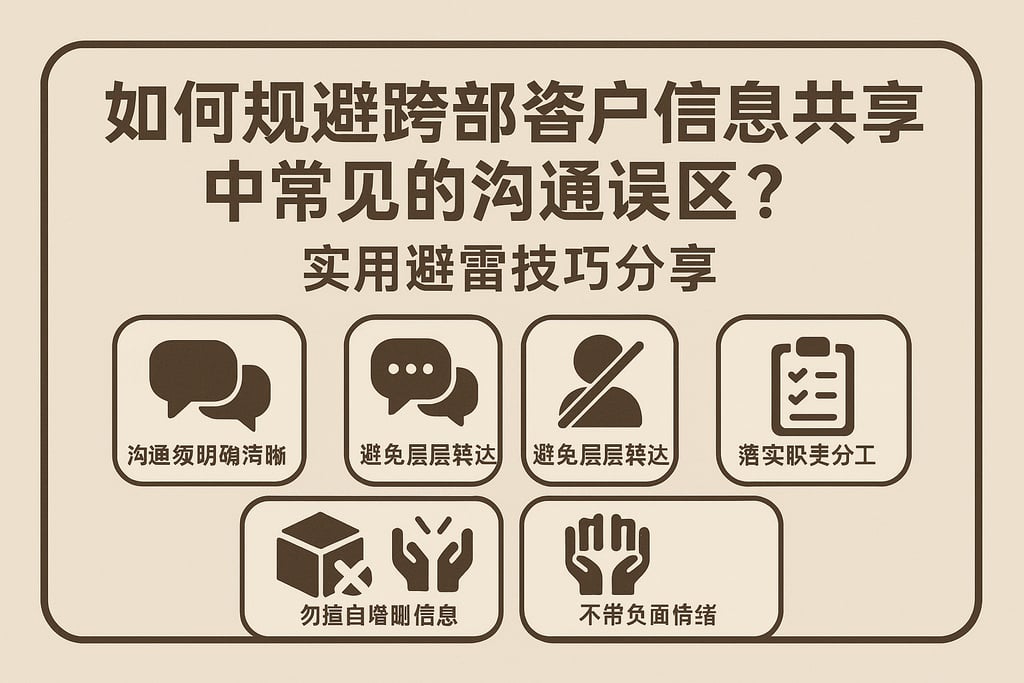 如何规避跨部门客户信息共享中常见的沟通误区？实用避雷技巧分享