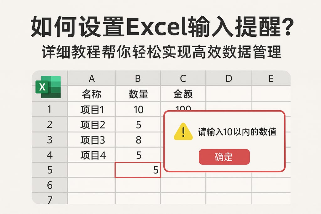 如何设置Excel输入提醒？详细教程帮你轻松实现高效数据管理
