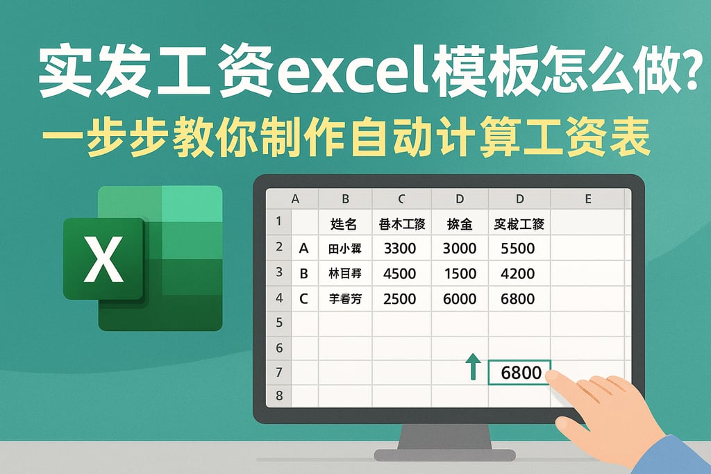 实发工资excel模板怎么做？一步步教你制作自动计算工资表