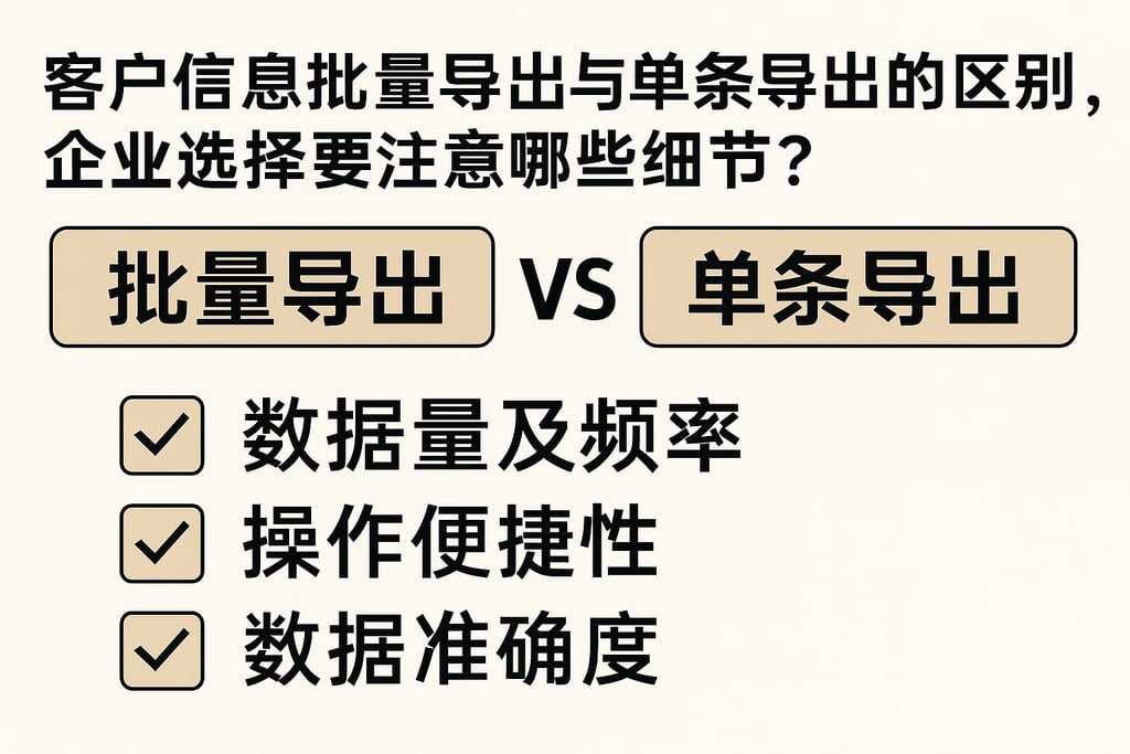 客户信息批量导出与单条导出的区别，企业选择要注意哪些细节？