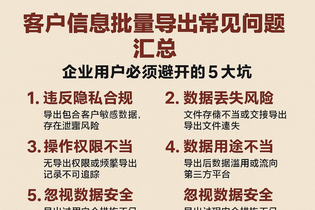 客户信息批量导出常见问题汇总，企业用户必须避开的5大坑