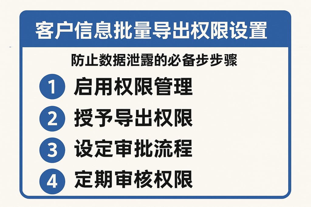 客户信息批量导出权限设置指南，防止数据泄露的必备步骤