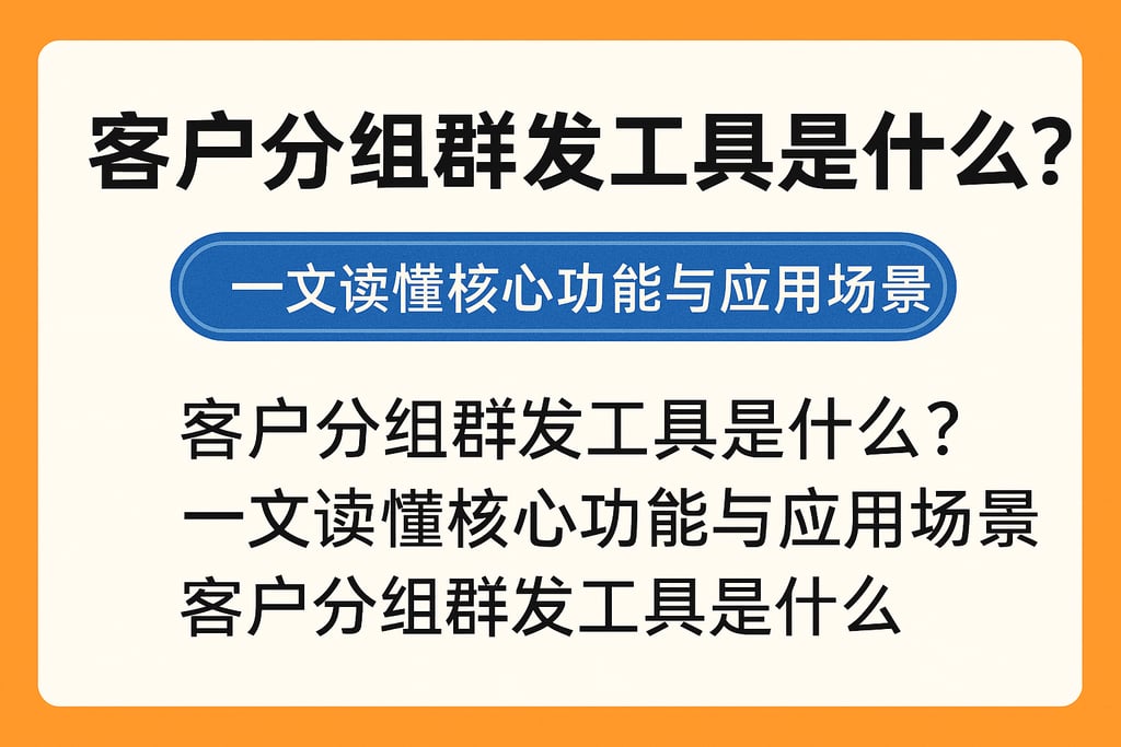 客户分组群发工具是什么？一文读懂核心功能与应用场景