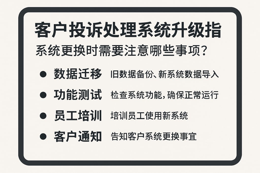 客户投诉处理系统升级指南：系统更换时需要注意哪些事项？